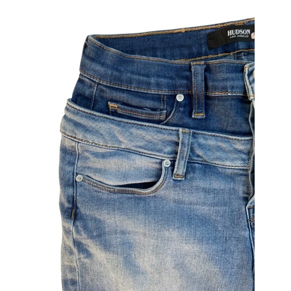 Hudson Women's size 26 Holly Straight Two Tone Waist Band Button Fly Jeans - Picture 2 of 10